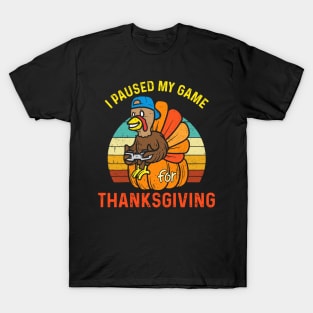 Happy Thanksgiving Gamer Turkey Video Game Lovers Kids Boys T-Shirt